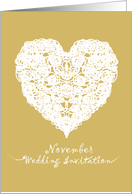 Heart of Love in November Wedding Invitation card