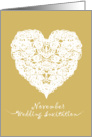 Heart of Love in November Wedding Invitation card