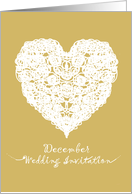 Heart of Love in December Wedding Invitation card