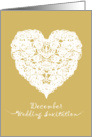 Heart of Love in December Wedding Invitation card