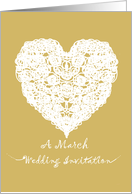Heart of Love in March Wedding Invitation card