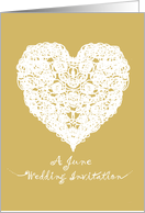 Heart of Love in June Wedding Invitation card