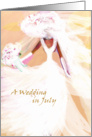 Wedding in July wedding Invitation, bride in white card