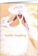 Wedding in October wedding Invitation, bride in white card