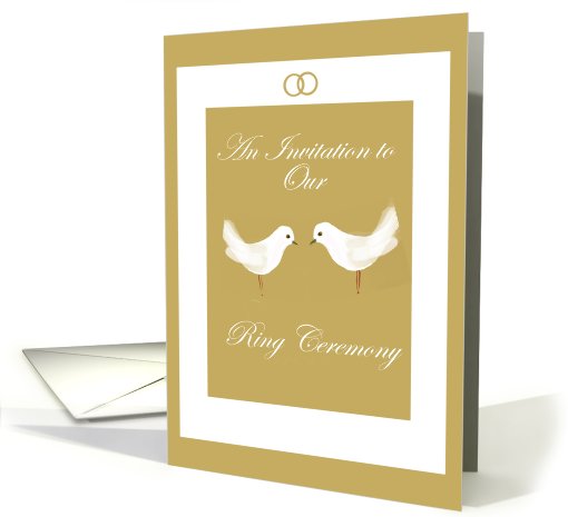 white doves ring ceremony invitation card (637438)