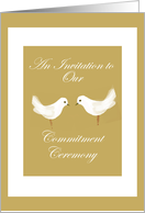 white doves commitment ceremony invitation card