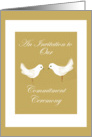 white doves commitment ceremony invitation card
