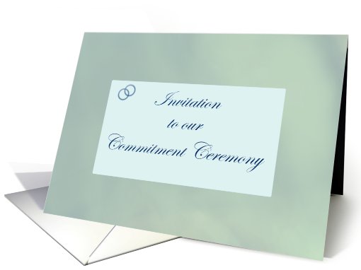 pearlised blue commitment ceremony invitation card (637443)