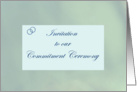 pearlised blue commitment ceremony invitation card