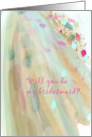 Bridesmaid Invitation, brides flowing skirt of soft pastels card