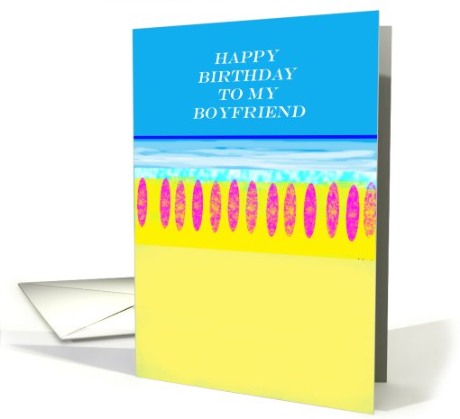 surfboards happy birthday to boyfriend card (641132)