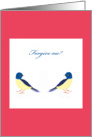 two birds looking back to each other forgive me card