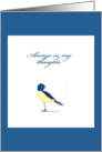 always in my thoughts, blue bird card