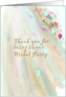 Thank you bridal party, pastel flowing fabric card