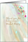 Thank you bridal party, pastel flowing fabric card