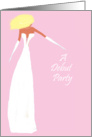 pink and white debut party invitation card