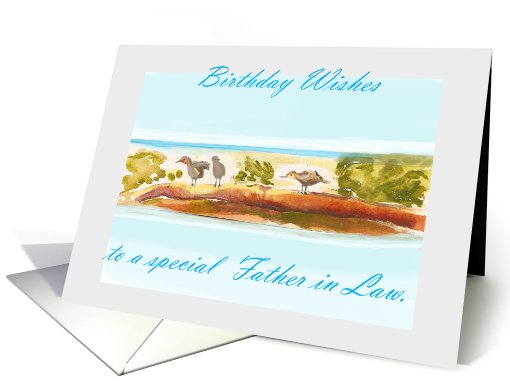 Father in Law Birthday wishes, birds on a log card (664203)