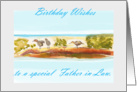 Father in Law Birthday wishes, birds on a log card