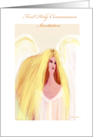 beautiful angel invitation first holy communion card