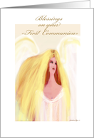 beautiful angel blessing first communion card