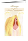 beautiful angel blessing first communion card