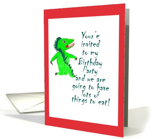 Dinosaur roar cute  birthday invite card (666839)