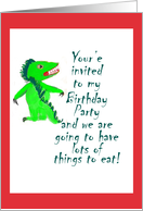 Dinosaur roar cute birthday invite card
