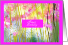 Birthday, pastel flowers in field, daises card