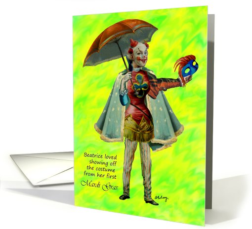 Beatrice and Her Mardi Gras Costume card (605816)