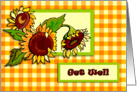 Sunflowers and Gingham Get well card