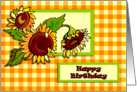 Sunflowers and Gingham Birthday card