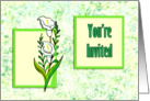 Calla Lily on Green/Blue Marble-like background Invitation card