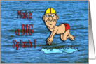 Cartoon Diver/Swimmer Encouragment card