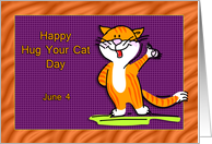 Happy Birthday on Hug Your Cat Day June 4 card
