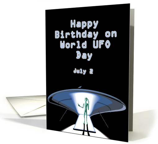 Happy Birthday on World UFO Day July 2 card (1081124)