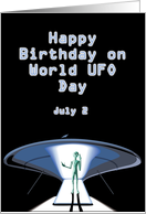 Happy Birthday on World UFO Day July 2 card