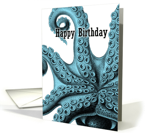 Teal Octopus Birthday Hug card (1299418)