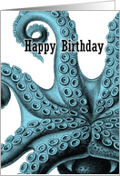 Teal Octopus Birthday Hug card