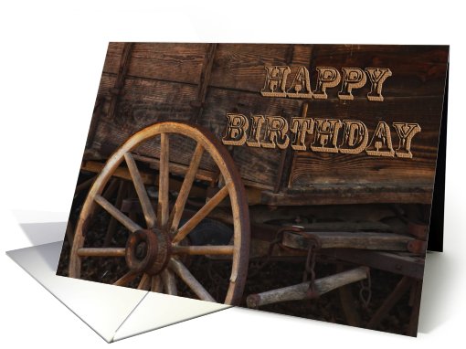Happy Birthday Old Cart card (611252)