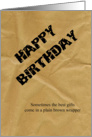 Plain Brown Wrapper ~ Birthday card