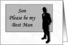 Best Man request ~ Son, Man in Black Silhouette card