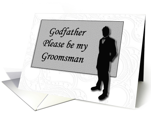 Groomsman request ~ Godfather, Man in Black Silhouette card (651764)