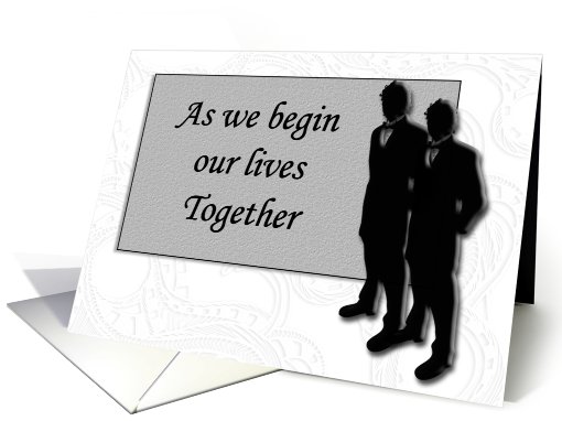 Civil Union Invitation ~ Gay ~ Male Silhouette card (651770)