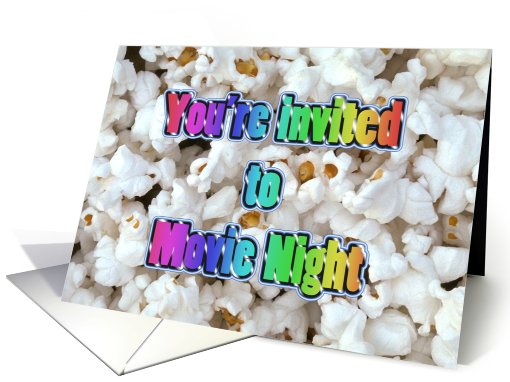 Invitation for Movie Night, Popcorn card (655702)