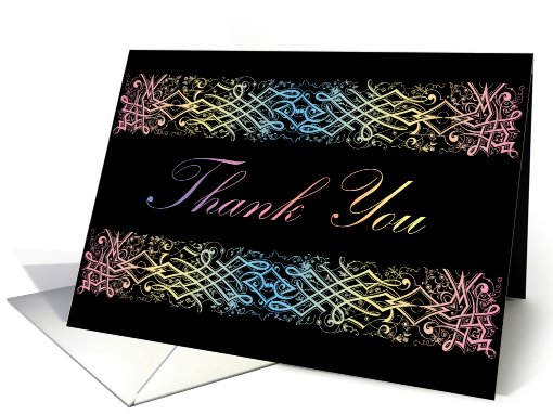Thank You ~ Scroll-work design on Black card (655747)