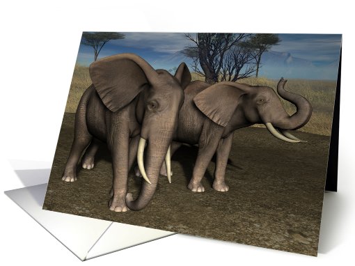 Elephant Blank Note card (663505)