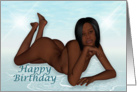 Nude Ebony Beauty ~ Happy Birthday card