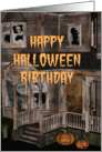 Halloween Birthday haunted house card