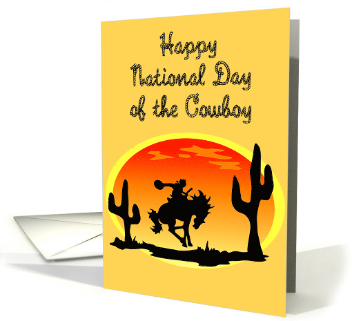 National Day of the Cowboy Bucking Bronco Silhouette card (721501)