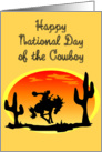 National Day of the Cowboy Bucking Bronco Silhouette card